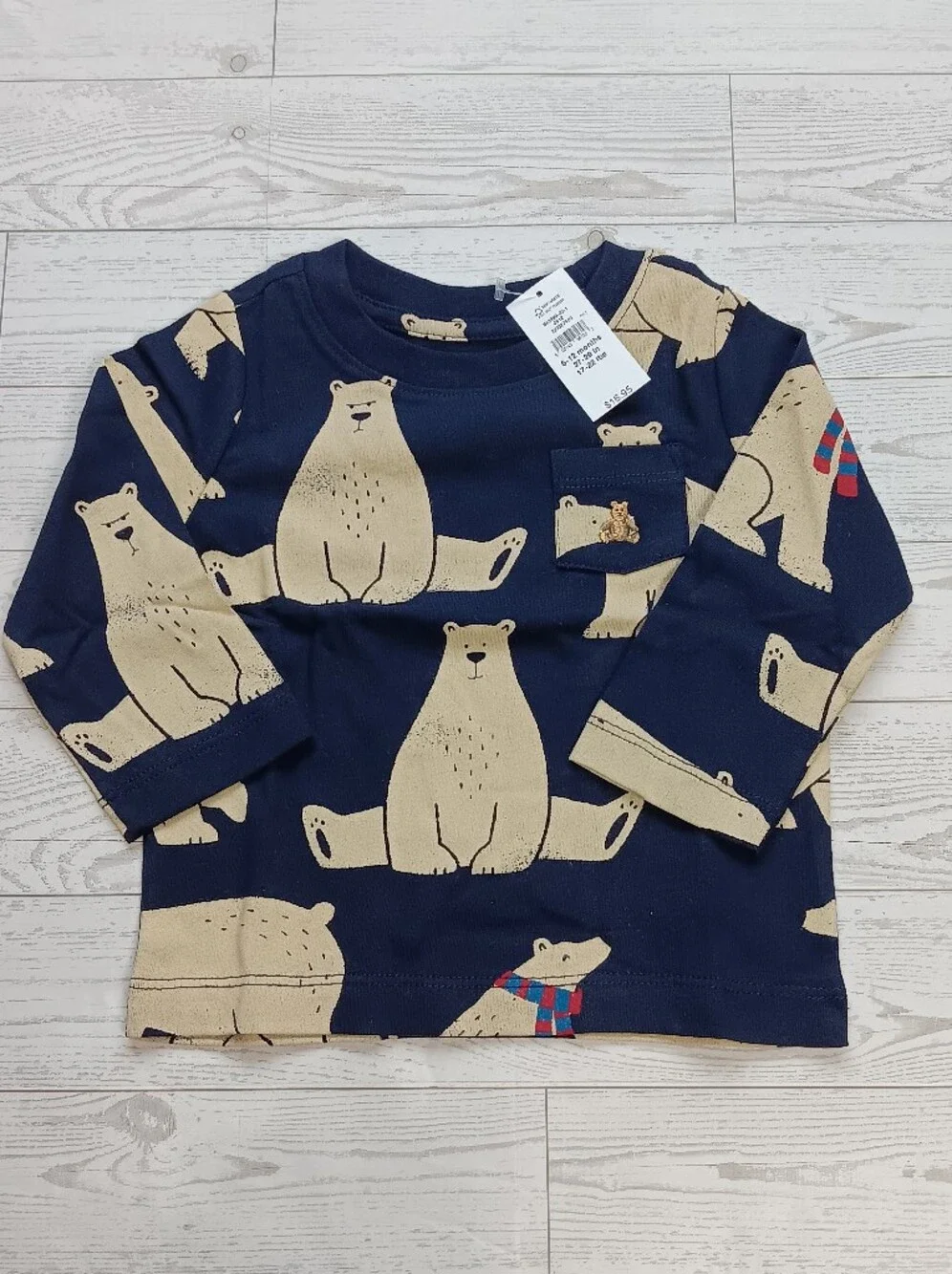 Lot Of 4 Baby Gap Boy's Graphic Print Long Sleeve Shirt 100% Cotton Size 6-12 M